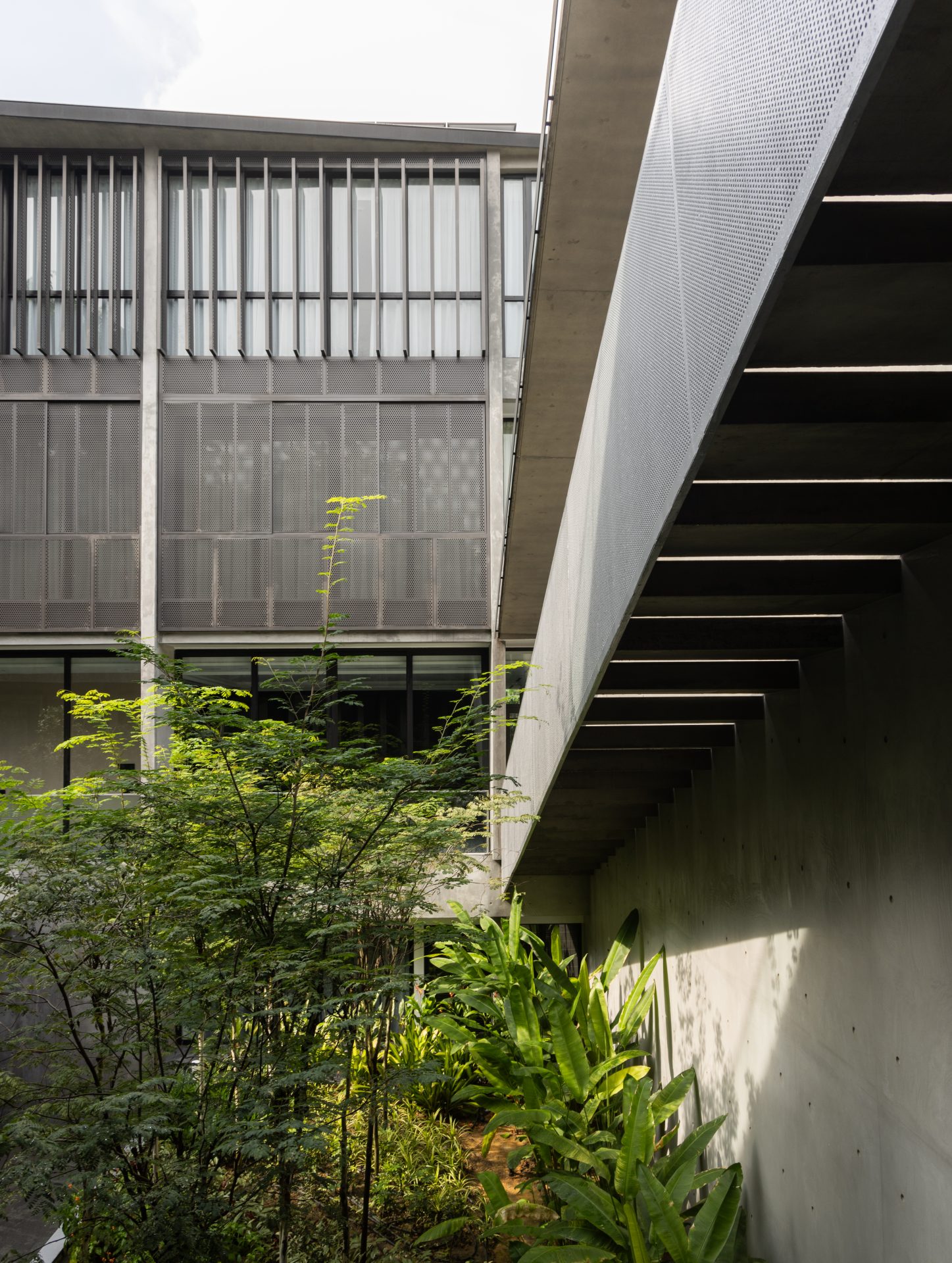 Adam Road GCB by Formwerkz Architects, external staircase